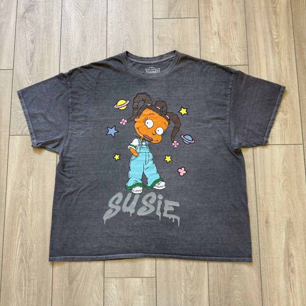 Nickelodeon Rugrats Susie Carmichael Women's 3XL Grey Graphicâ T Shirt 90s Retro